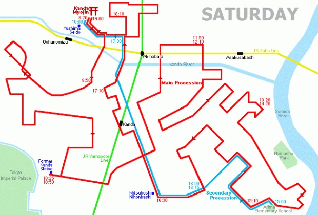 Tokyo Travel procession route map
